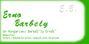 erno barbely business card